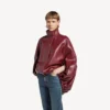 Women’s short cape in burgundy