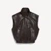 Women’s sleeveless blouson in moka Women’s sleeveless blouson in moka