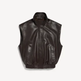 Women’s sleeveless blouson in moka