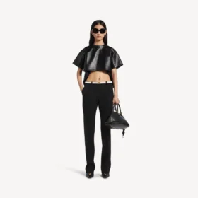Women’s slim tailored pants in black
