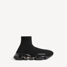 Women’s speed 2.0 full clear sole recycled knit sneaker in black