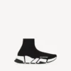 Women’s speed 2.0 recycled knit sneaker with bicolor sole in black/white Women’s speed 2.0 recycled knit sneaker with bicolor sole in black/white