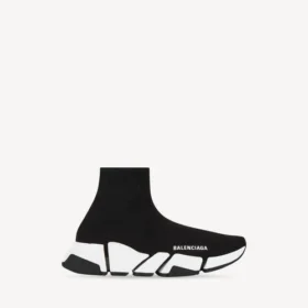 Women’s speed 2.0 recycled knit sneaker with bicolor sole in black/white