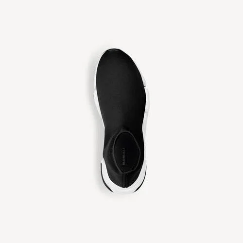 Women’s speed 2.0 recycled knit sneaker with bicolor sole in black/white Women’s speed 2.0 recycled knit sneaker with bicolor sole in black/white