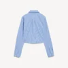 Women’s striped cropped shirt in blue/navy Women’s striped cropped shirt in blue/navy