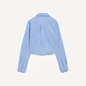 Women’s striped cropped shirt in blue/navy