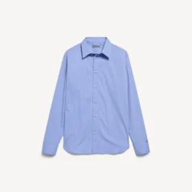 Women’s striped poplin shirt in blue/navy