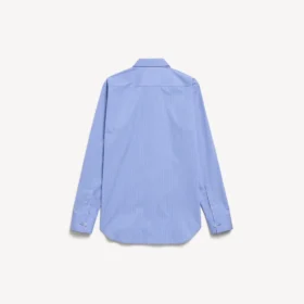 Women’s striped poplin shirt in blue/navy