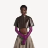 Women’s super cropped top in brown Women’s super cropped top in brown