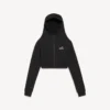 Women’s techwear cocoon hoodie in black Women’s techwear cocoon hoodie in black