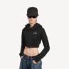 Women’s techwear cocoon hoodie in black Women’s techwear cocoon hoodie in black