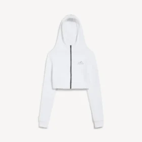 Women’s techwear cocoon hoodie in white