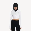 Women’s techwear cocoon hoodie in white