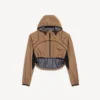 Women’s techwear cropped jacket in camel Women’s techwear cropped jacket in camel