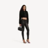 Women’s techwear cropped zip-up hoodie in black