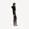 Women’s techwear cropped zip-up hoodie in black