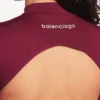 Women’s techwear cut-out bodysuit in burgundy/aqua