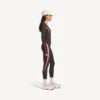 Women’s techwear fitted long sleeve top in khaki brown/neon pink