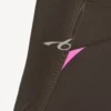 Women’s techwear fitted long sleeve top in khaki brown/neon pink
