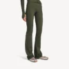 Women’s techwear flared leggings in khaki/lime