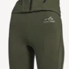 Women’s techwear flared leggings in khaki/lime