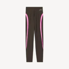 Women’s techwear leggings in khaki brown/neon pink