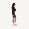Women’s techwear seamless cycling shorts in moka