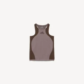 Women’s techwear seamless tank top in taupe/moka