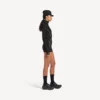 Women’s techwear short long sleeve bodysuit in black