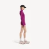 Women’s techwear short long sleeve bodysuit in violet/orange Women’s techwear short long sleeve bodysuit in violet/orange
