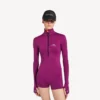 Women’s techwear short long sleeve bodysuit in violet/orange Women’s techwear short long sleeve bodysuit in violet/orange