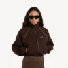 Women’s techwear tracksuit jacket in moka Women’s techwear tracksuit jacket in moka
