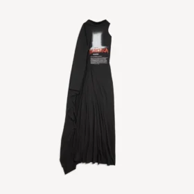 Women’s the door long draped dress in black