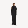 Women’s the door long draped dress in black