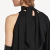Women’s the door long draped dress in black