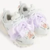 Women’s track bow sneaker in white/pink Women’s track bow sneaker in white/pink