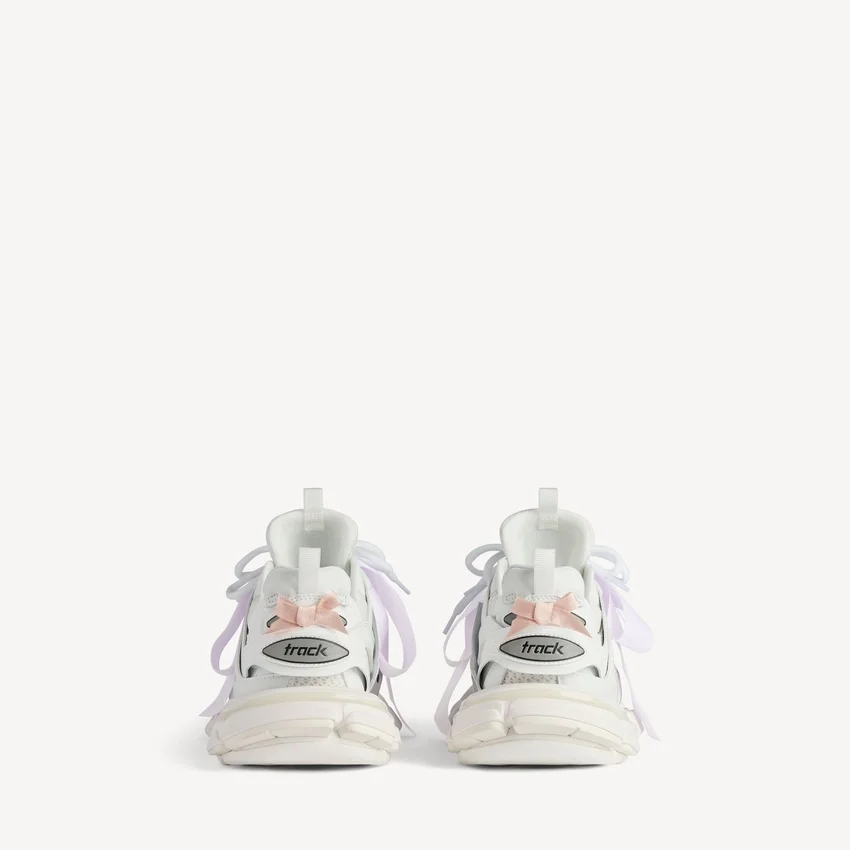 Women’s track bow sneaker in white/pink Women’s track bow sneaker in white/pink