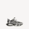Women’s track stencil logo sneaker in black/white