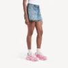 Women’s track stencil logo sneaker in pink/white