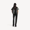 Women’s train cropped t-shirt in black