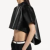 Women’s train cropped t-shirt in black
