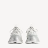 Women’s triple s glitter spray sneaker in white/silver