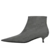 Wool Checked Knife Pointy Toe Boots “Grey” 579218W1SR01214