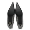 Wool Checked Knife Pointy Toe Boots “Grey” 579218W1SR01214