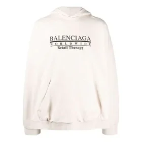 Worldwide Logo Popover Hoodie “Chalky White Black” 674986TLVA99054