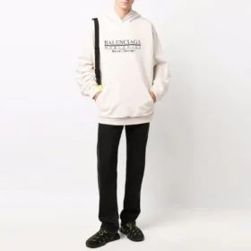 Worldwide Logo Popover Hoodie “Chalky White Black” 674986TLVA99054