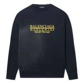 Worldwide Retail Therapy Crewneck Sweatshirt “Washed Black Yellow” 676629TLVA91361