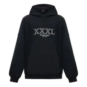 XXXL Oversized Popover Hoodie “Black White” 713677TNVD91070