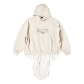 XXXL Patched T-Shirt Hoodie Oversized “Ecru” 720406TNVD99784