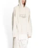 XXXL Patched T-Shirt Hoodie Oversized “Ecru” 720406TNVD99784